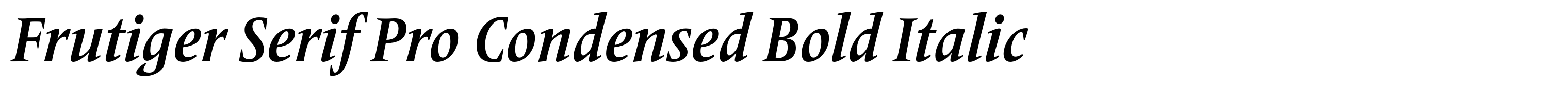 Frutiger Serif Pro Condensed Bold Italic